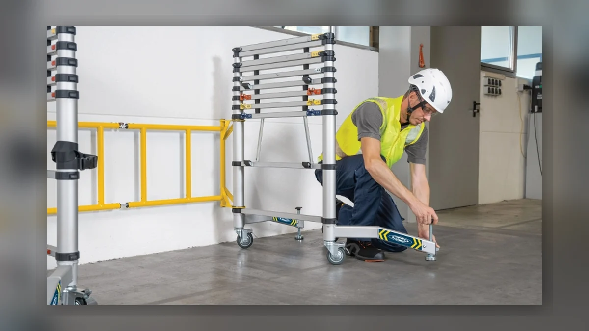 Werner Adds Rung Bumpers to Telescopic Tower to Cut Trapped-Finger Risk